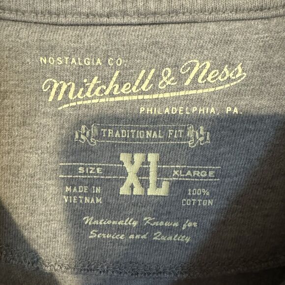 Texas Rangers Mitchell & Ness MLB Men's Gray Retro Logo Short Sleeve XL T-Shirt - Picture 4 of 7